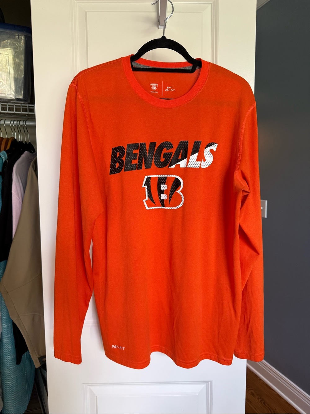NFL Orange Bengals Long Sleeve Shirt